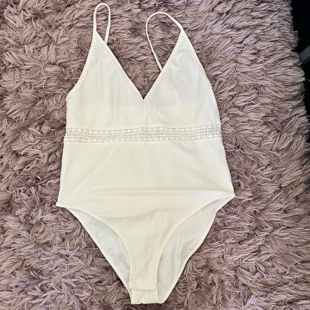 Barely worn bodysuit with lace areas